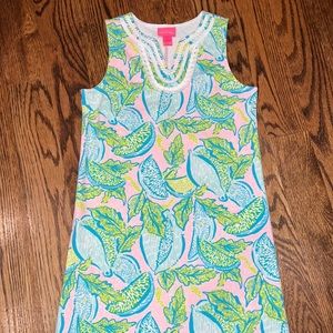 Lilly Pulitzer GIRLS MINI HARPER SHIFT Urchin Pink Vitamin Sea Green L(8-10)&XL